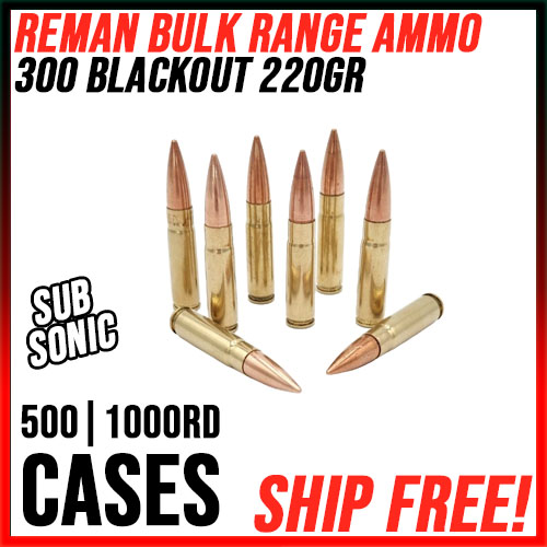 300 Blackout 220gr Subsonic FMJ Brass Training Ammo