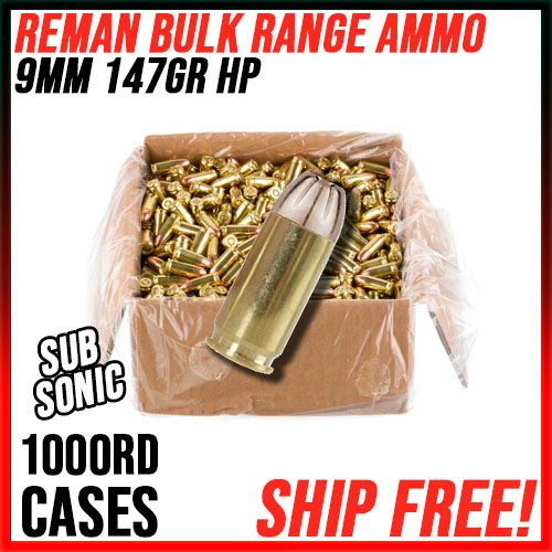 9mm 147gr "Hybrid" HP Brass REMAN Bulk Range Ammo - 1000rds Ships Free!!
