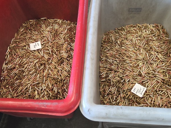 Once-fired brass prepared for remanufactured ammunition